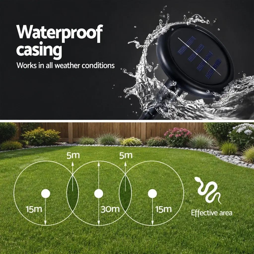 Snake Repeller 6 Pack Ultrasonic Solar Powered Garden Yard Farm Orchard