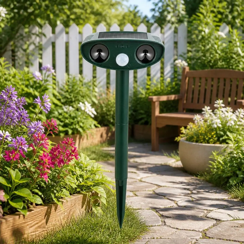 Solar-Powered Ultrasonic Snake Repeller for Gardens