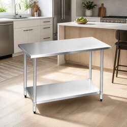 Durable 1219x610mm Stainless Steel Work Bench for Kitchens