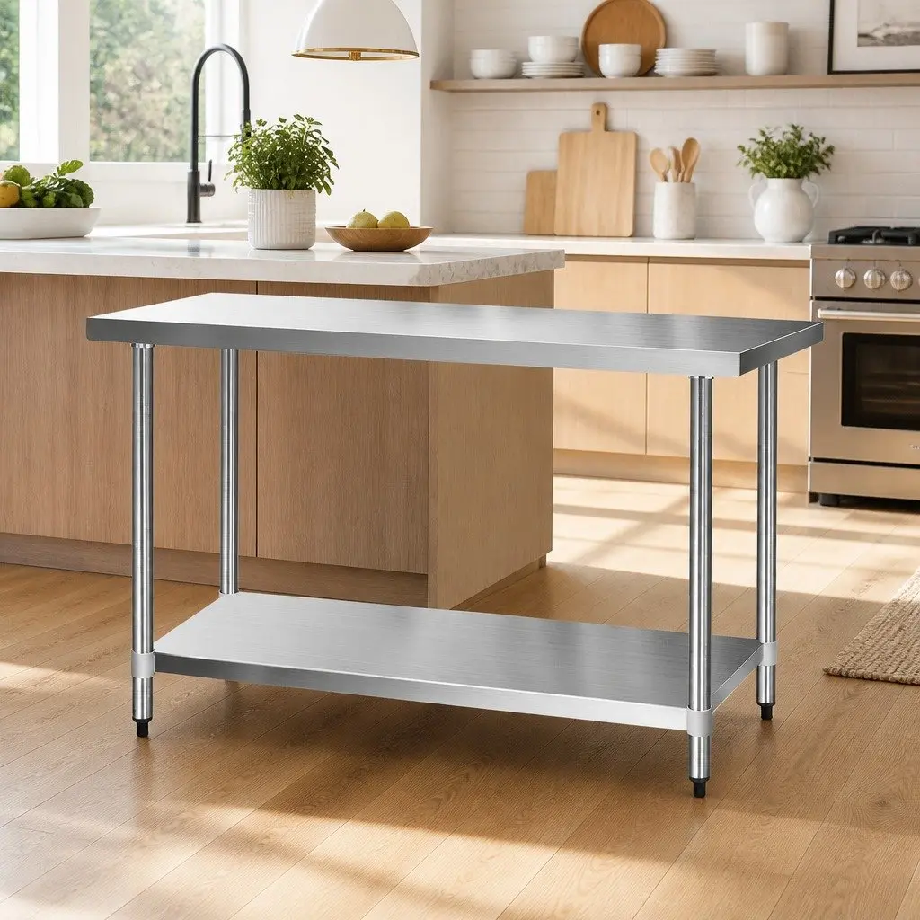 Stainless Steel Kitchen Work Bench 1524x610mm Commercial Home Prep Table
