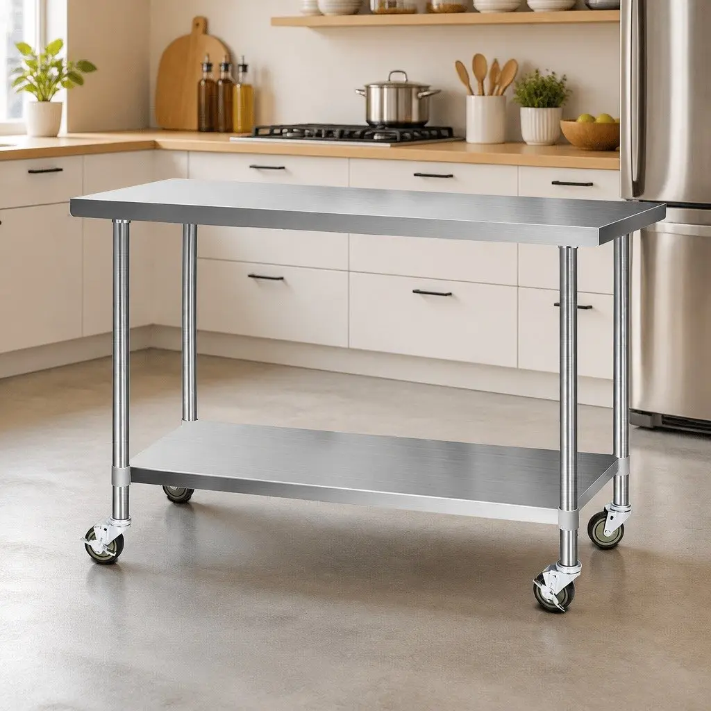 Stainless Steel Kitchen Work Table with Wheels