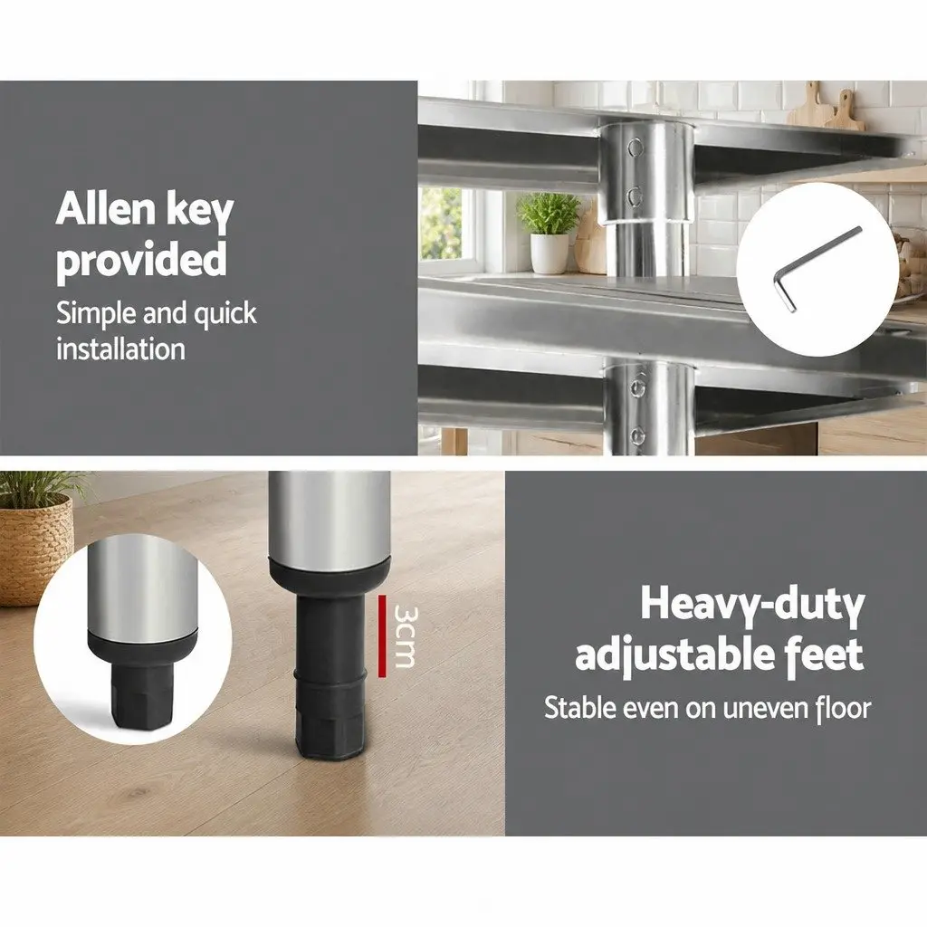 Stainless Steel Kitchen Work Table with Wheels