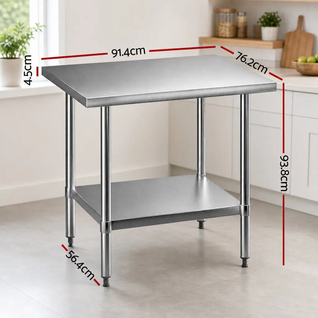 Stainless Steel Kitchen Work Bench 914x762mm