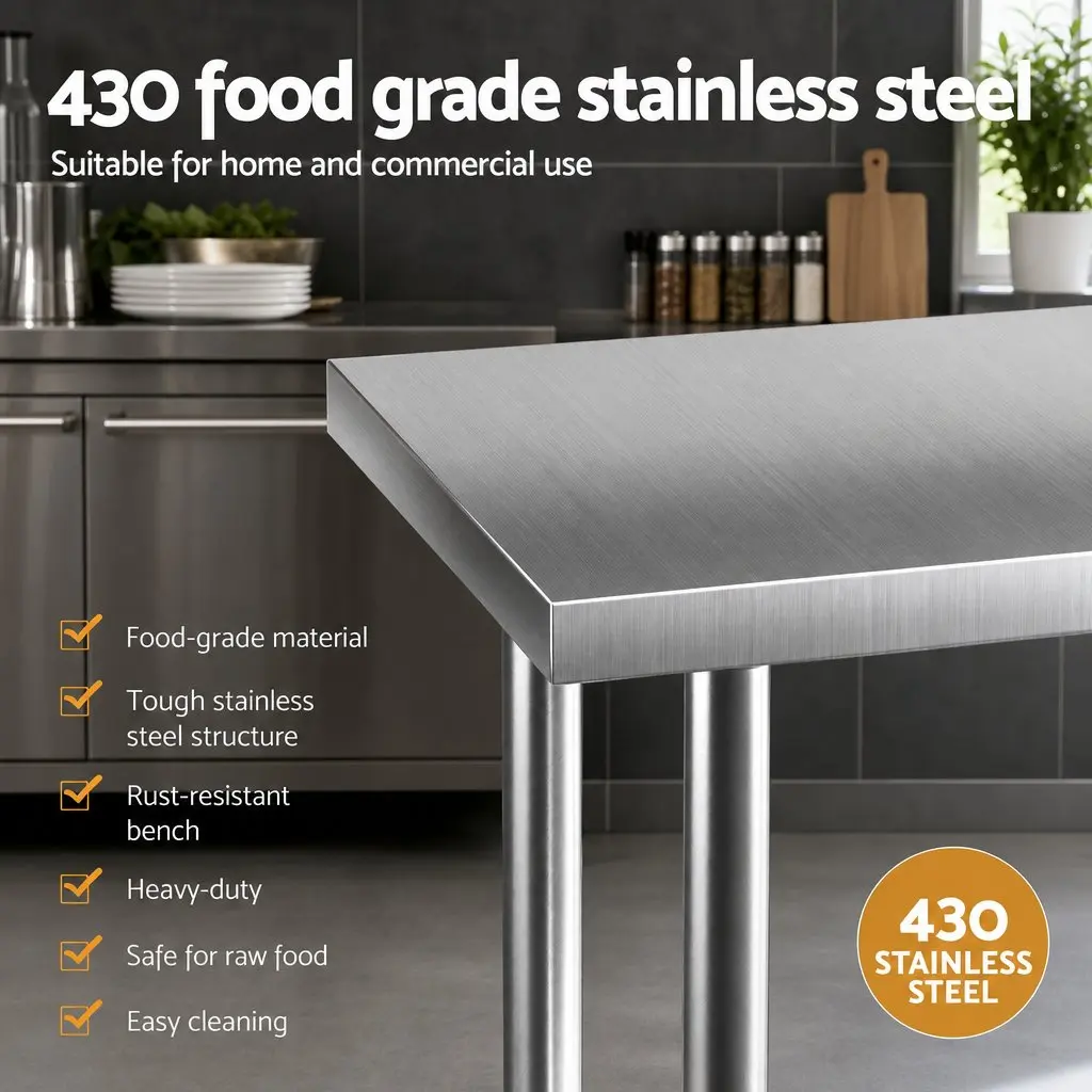 Stainless Steel Kitchen Work Bench 914x762mm