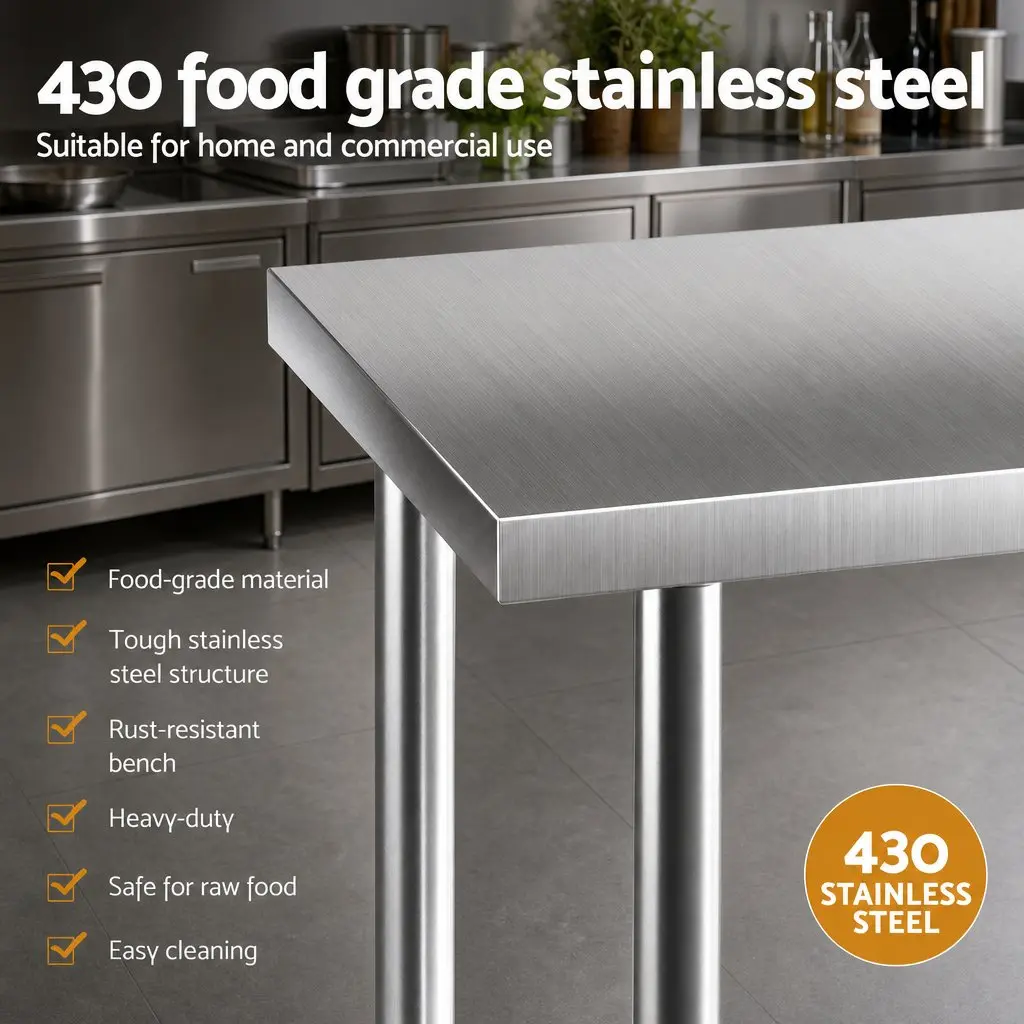 Commercial Grade Stainless Steel Prep Table 1524x762mm
