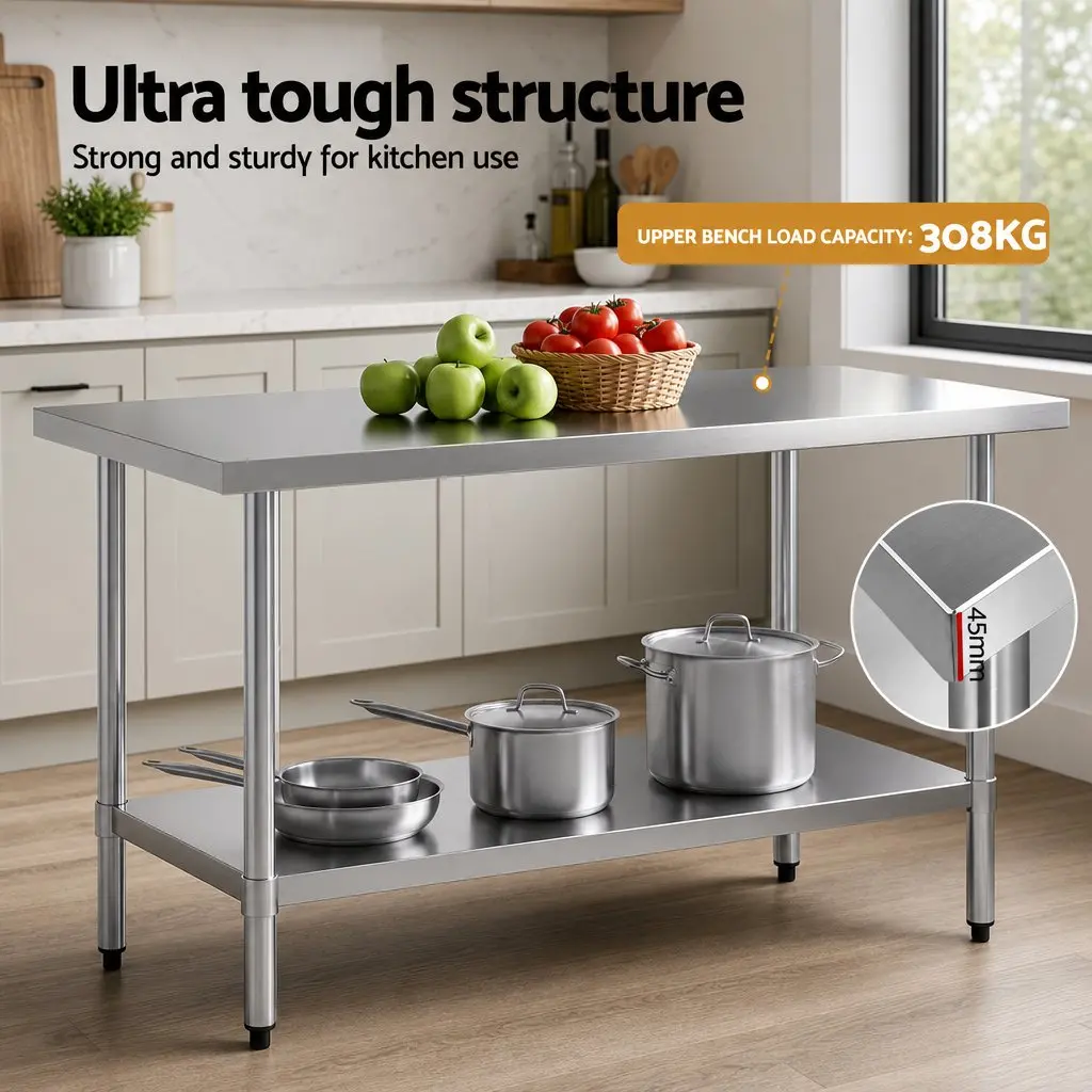 Commercial Grade Stainless Steel Prep Table 1524x762mm