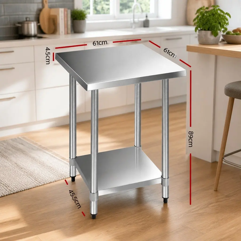 Commercial Grade Stainless Steel Prep Table 610x610mm
