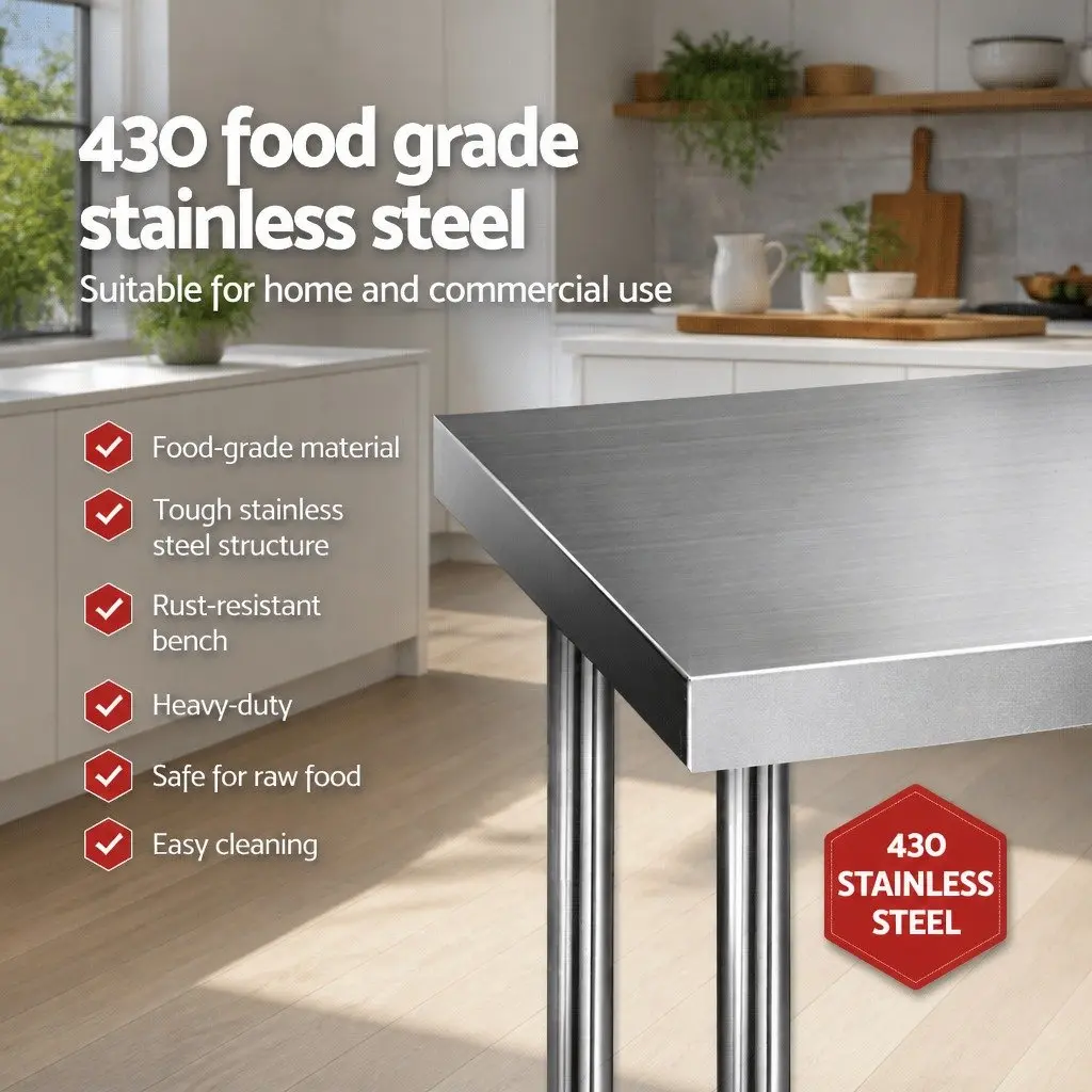 Commercial Grade Stainless Steel Prep Table 610x610mm