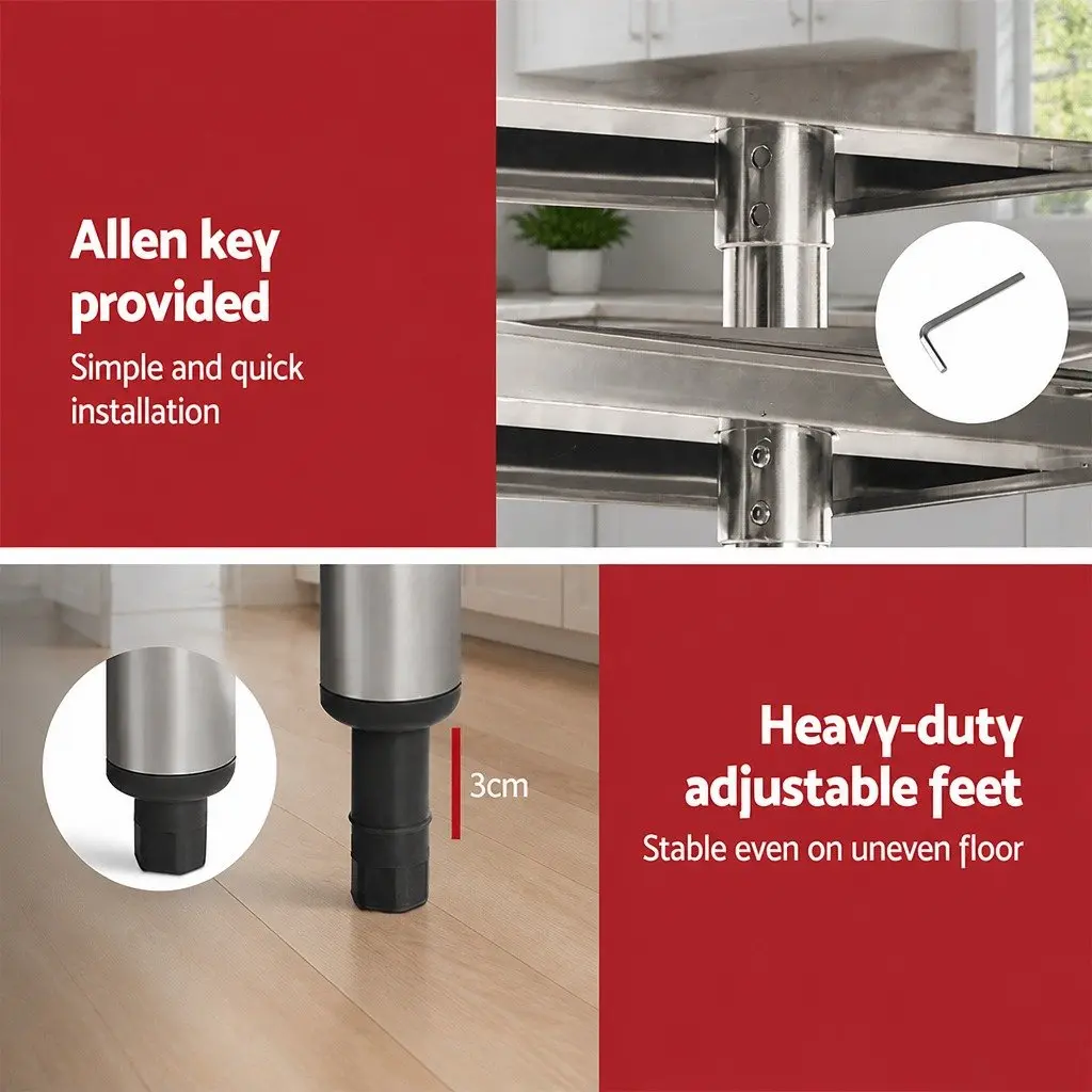 Commercial Grade Stainless Steel Prep Table 610x610mm