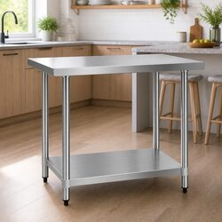 Stainless Steel Work Bench Kitchen Prep Table 1219x610mm Commercial Home