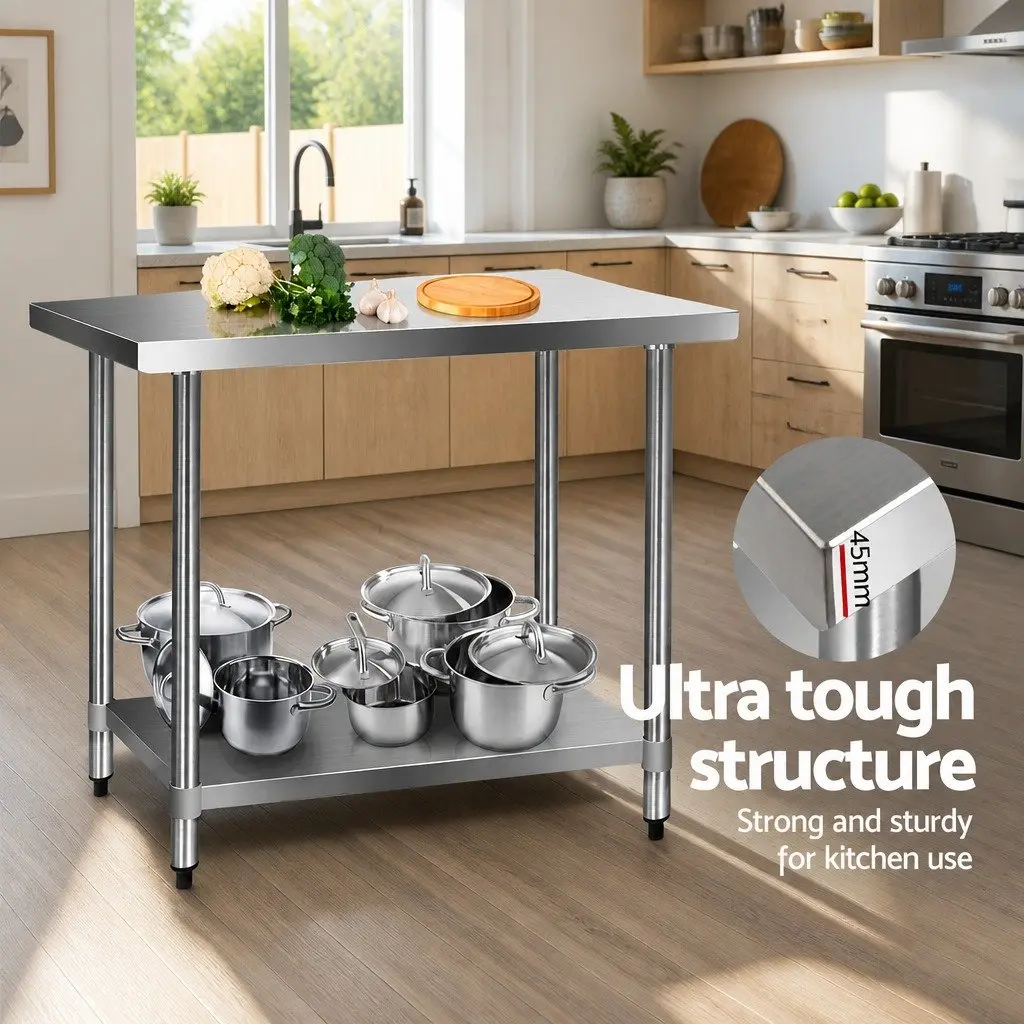 Stainless Steel Work Bench for Kitchen Prep 1219x610mm