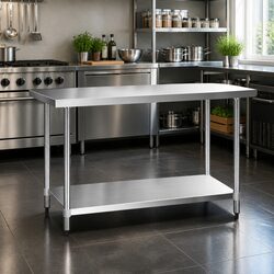 Heavy Duty Stainless Steel Kitchen Work Bench 1524x610mm