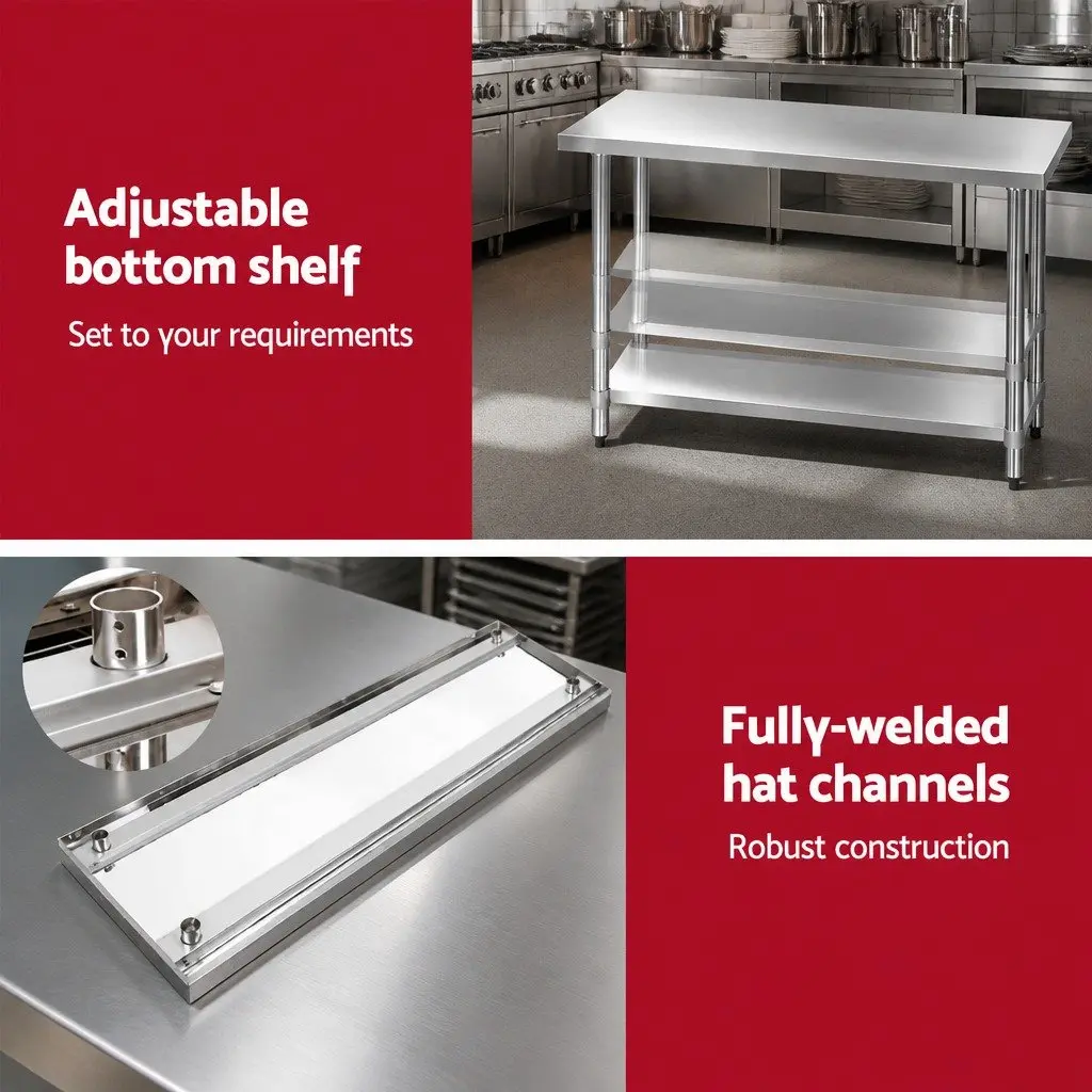 Stainless Steel Kitchen Work Bench 1829x610mm