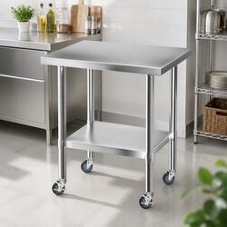 Heavy-Duty Stainless Steel Work Bench 760x610mm