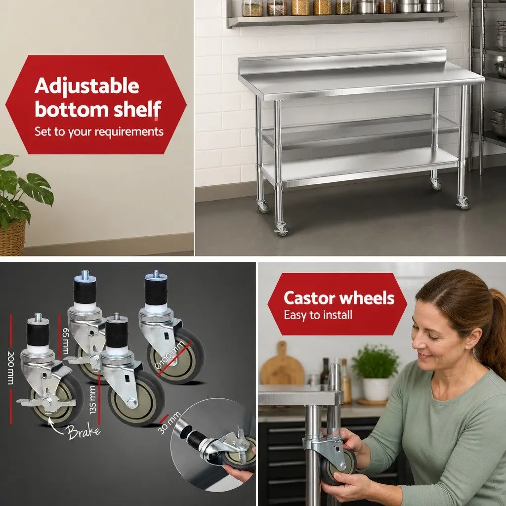 Stainless Steel Kitchen Work Bench 1500x600mm
