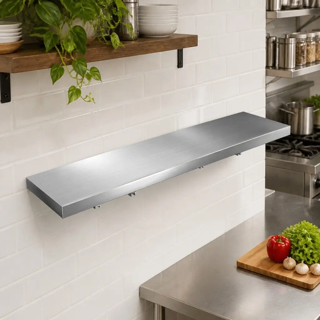 Stainless Steel Wall Shelf for Kitchen Storage 1200x300mm