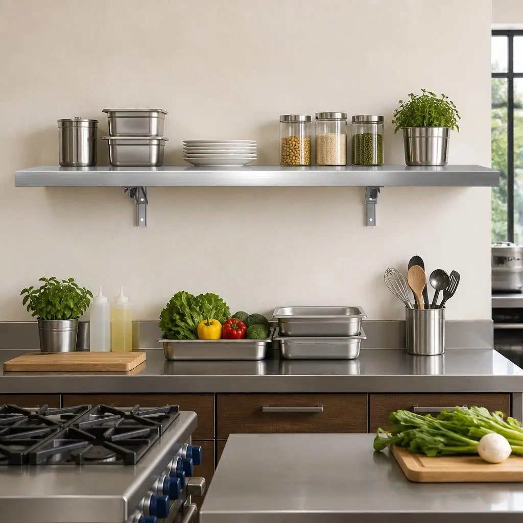 Wall Shelf Stainless Steel 1200x300mm Silver