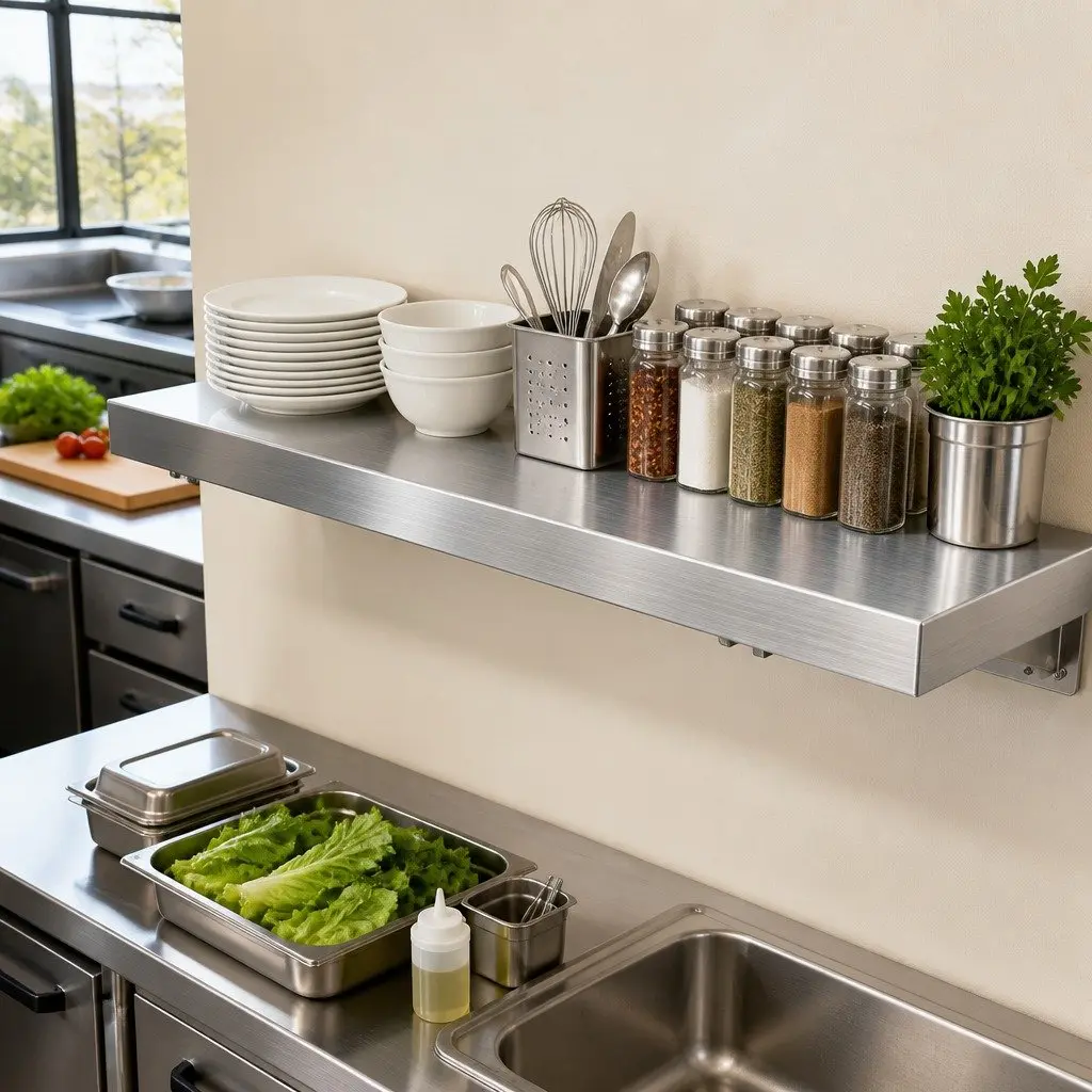 Wall Shelf Stainless Steel 1200x300mm Silver