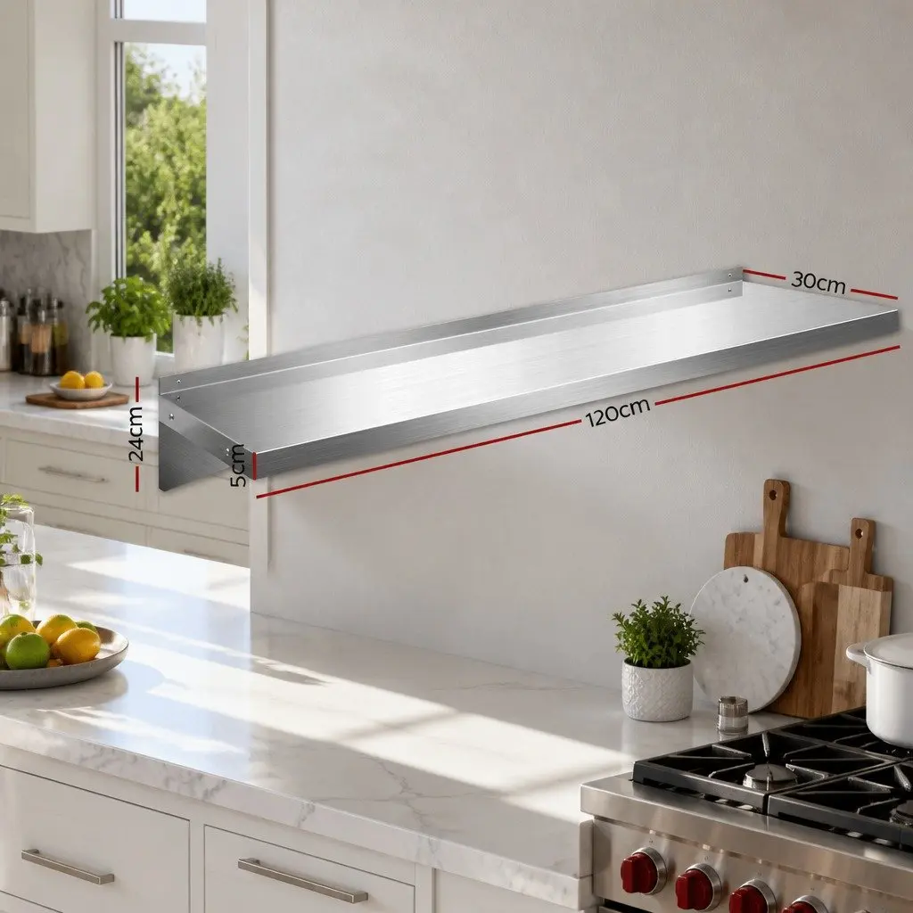 Wall Shelf Stainless Steel 1200mm Silver