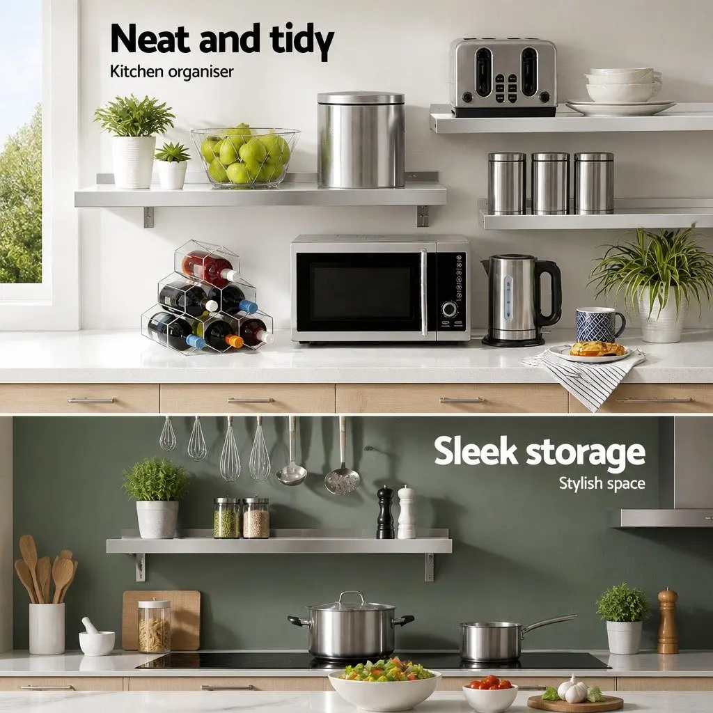 Wall Shelf Stainless Steel 900mm Silver