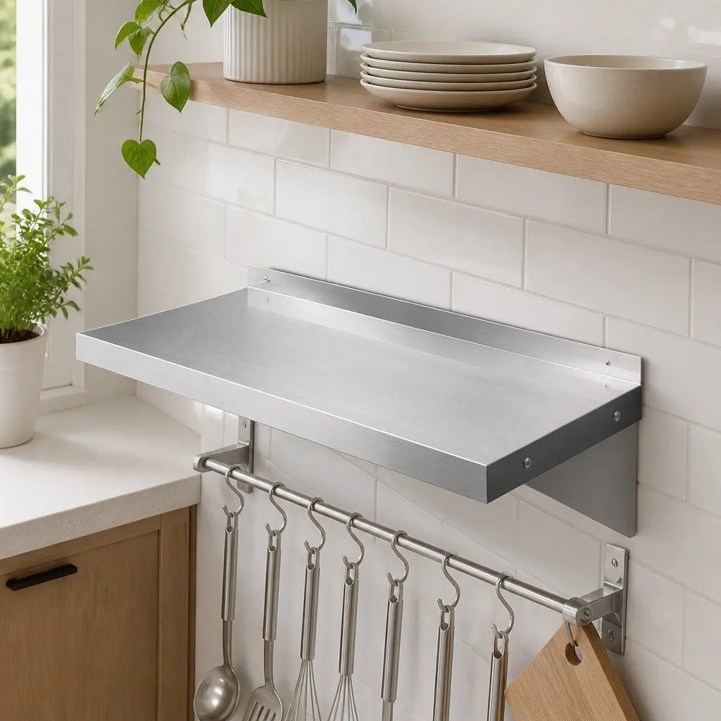 Wall Shelf Stainless Steel 900mm Silver