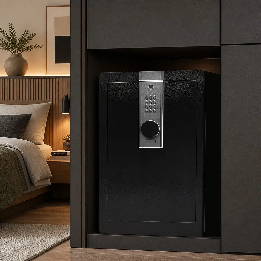 Security Safe Box Steel 60L Black Digital Lock Fingerprint