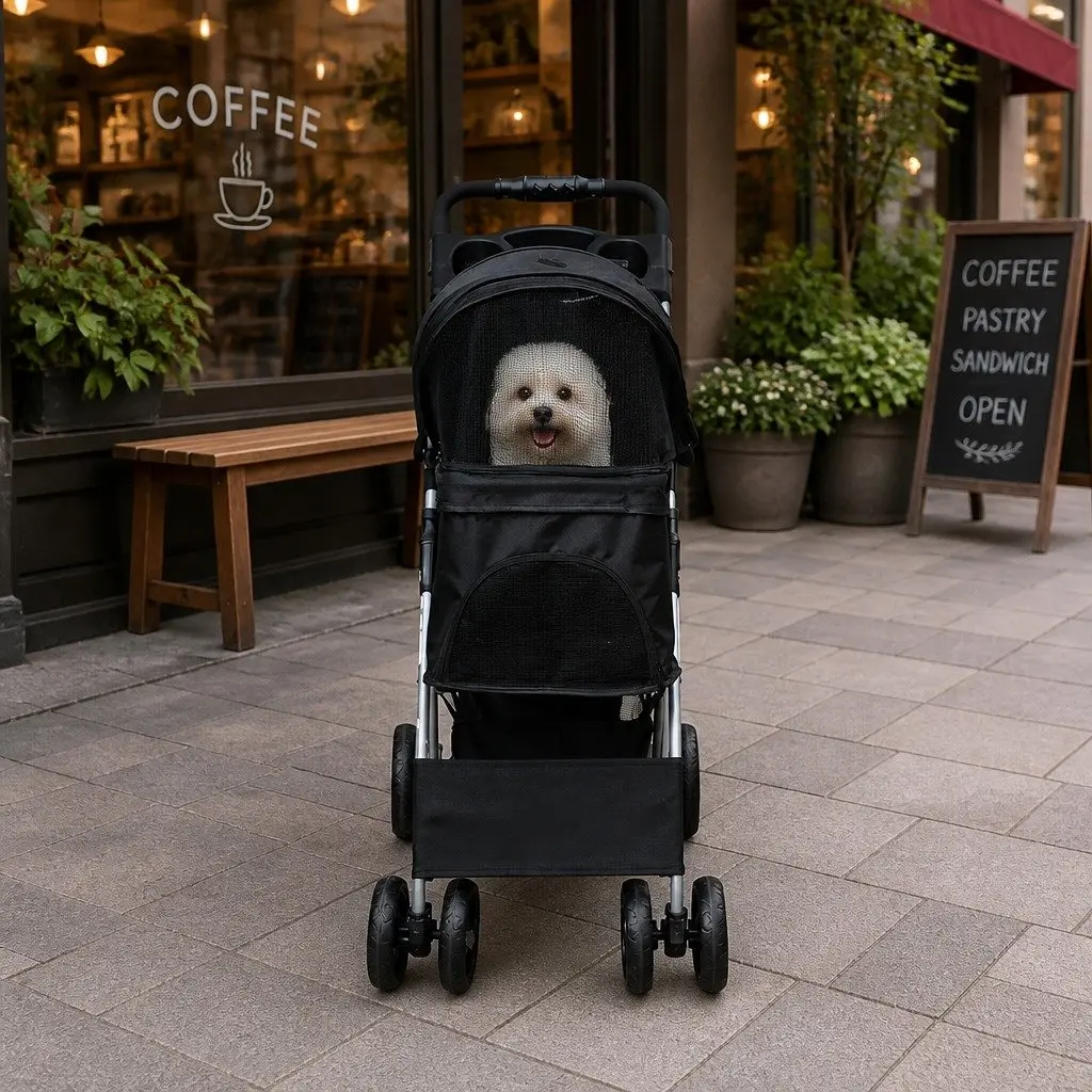 4-Wheel Pet Stroller for Dogs and Cats