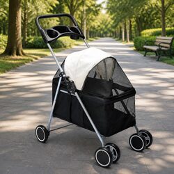 Premium Pet Stroller for Dogs and Cats - Foldable and Portable