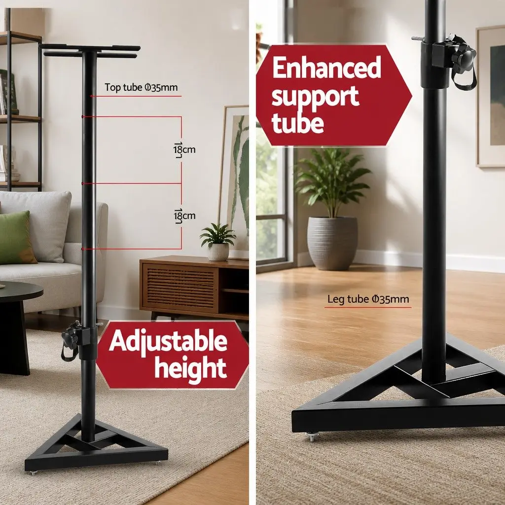 Speaker Stand Steel Adjustable Height 67-120cm Black 2pcs