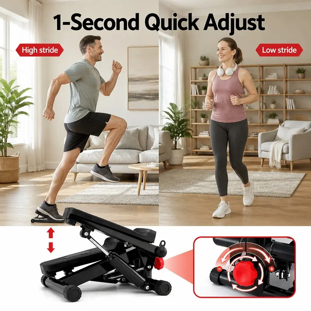 Mini Stepper Steel and ABS Plastic Compact Black