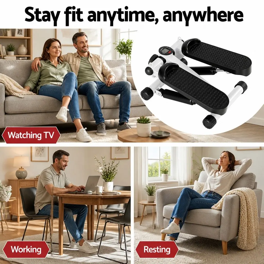 Mini Stepper Steel ABS Black Compact Home Workout