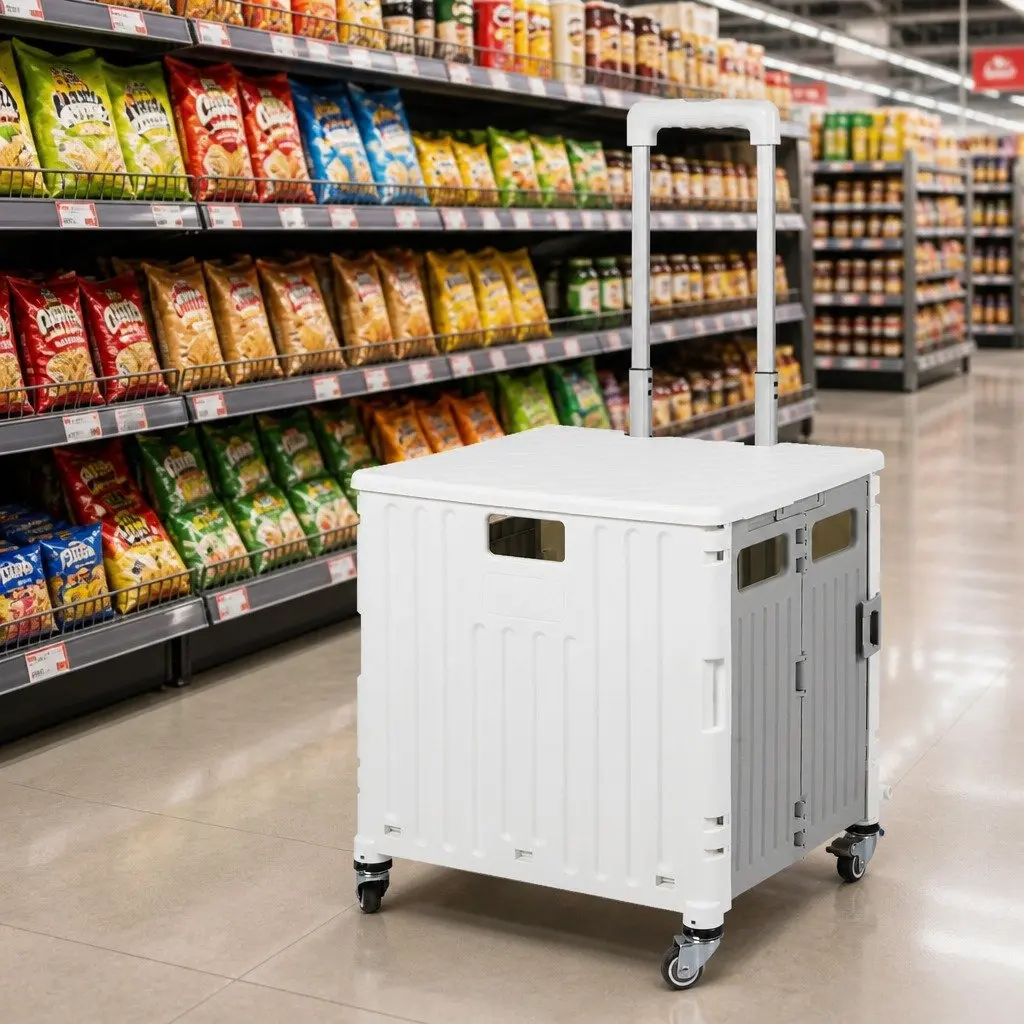 Folding Shopping Trolley Cart with Wheels