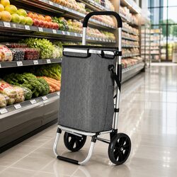 Lightweight Foldable Shopping Trolley with 45KG Capacity