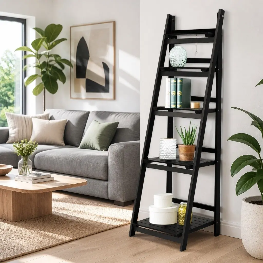 5-Tier Ladder Shelf for Corner Spaces