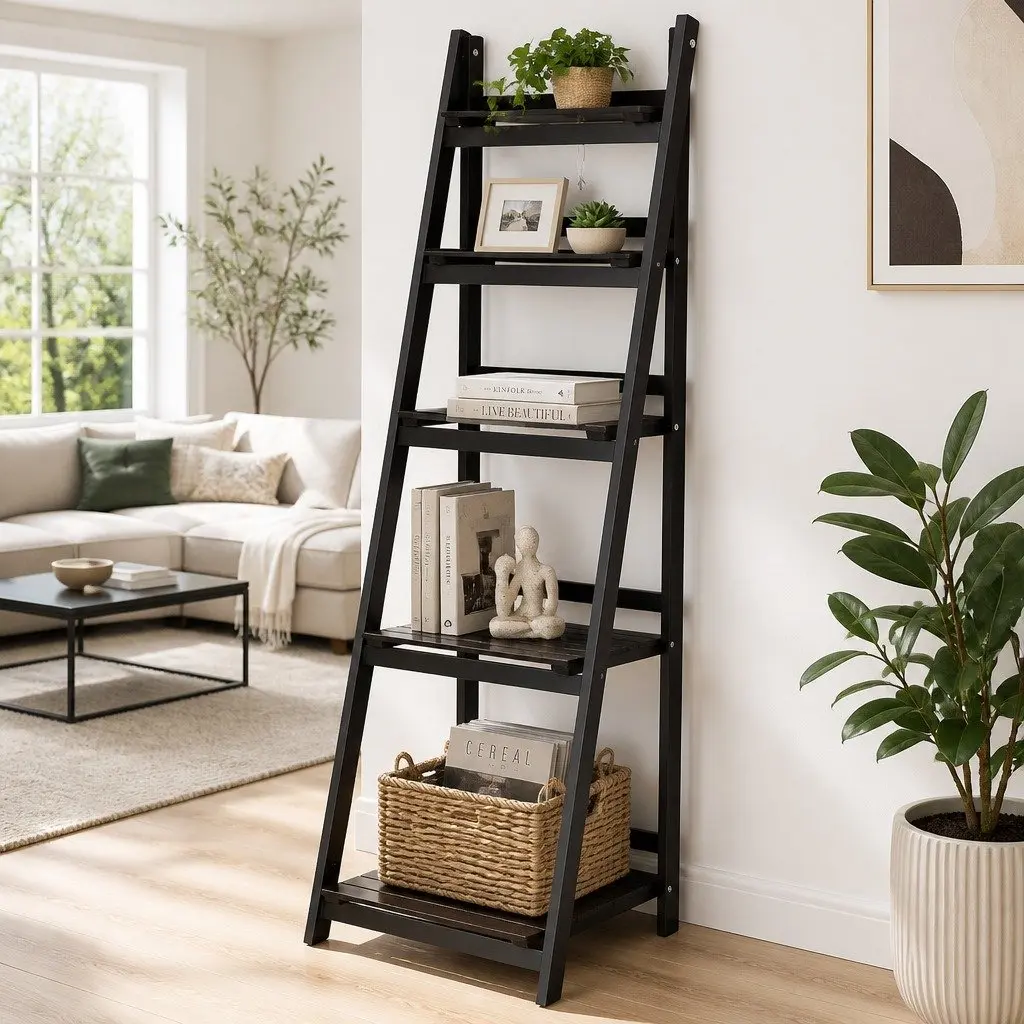 5-Tier Ladder Shelf for Corner Spaces