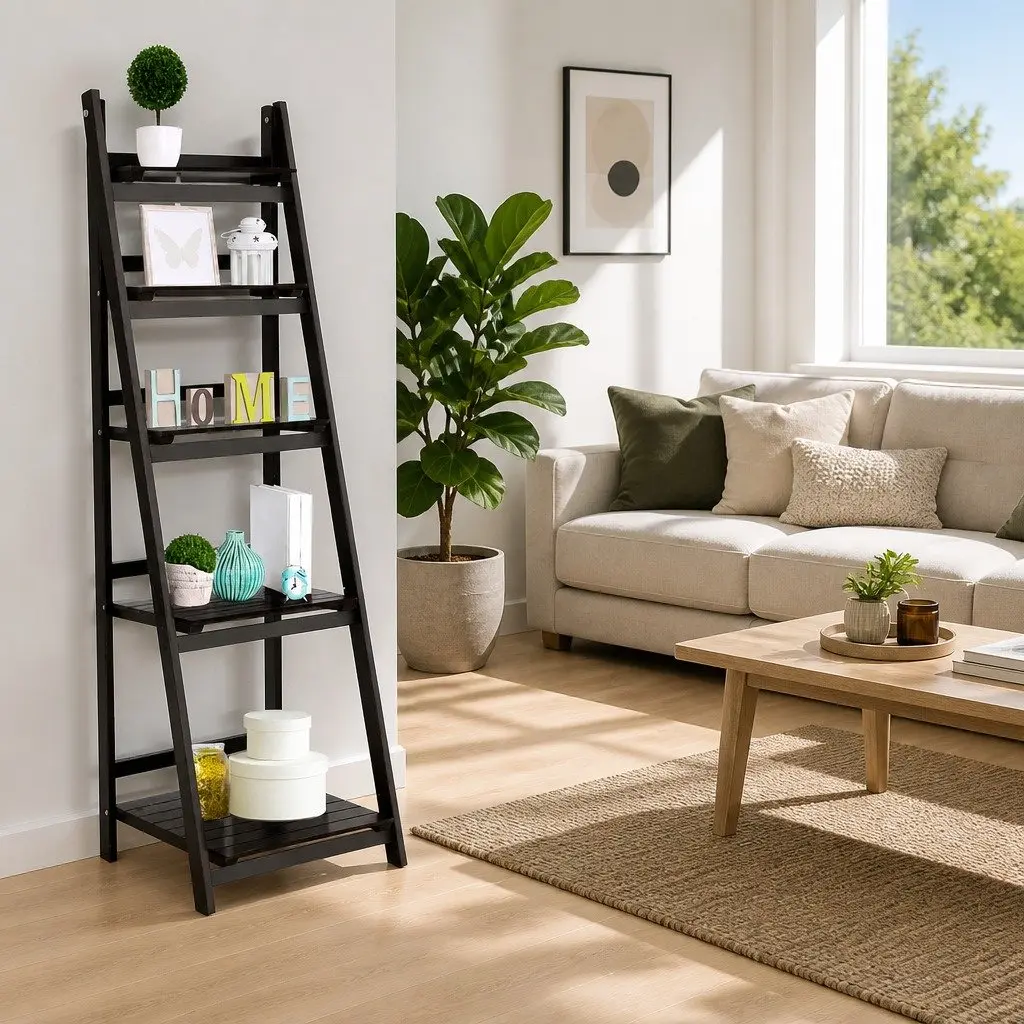 5-Tier Ladder Shelf for Corner Spaces