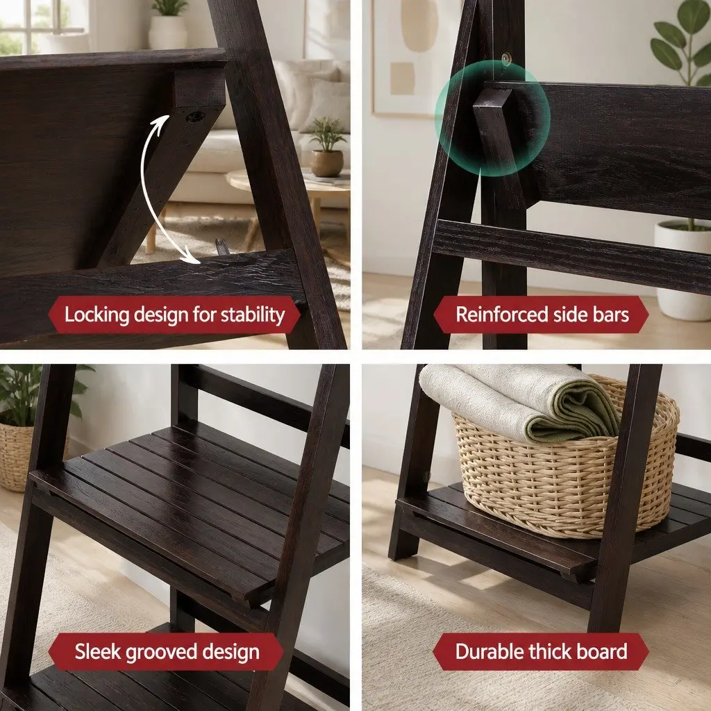 5-Tier Ladder Shelf for Corner Spaces