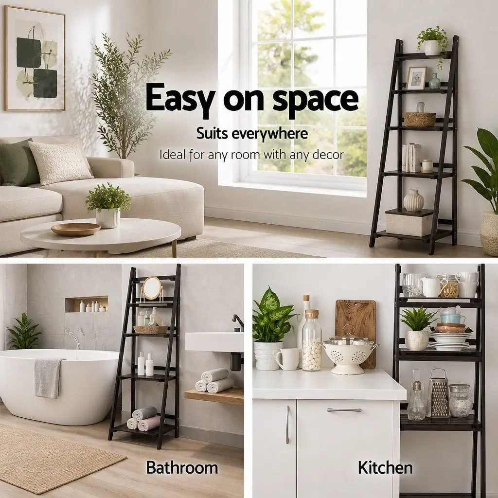 5-Tier Ladder Shelf for Corner Spaces