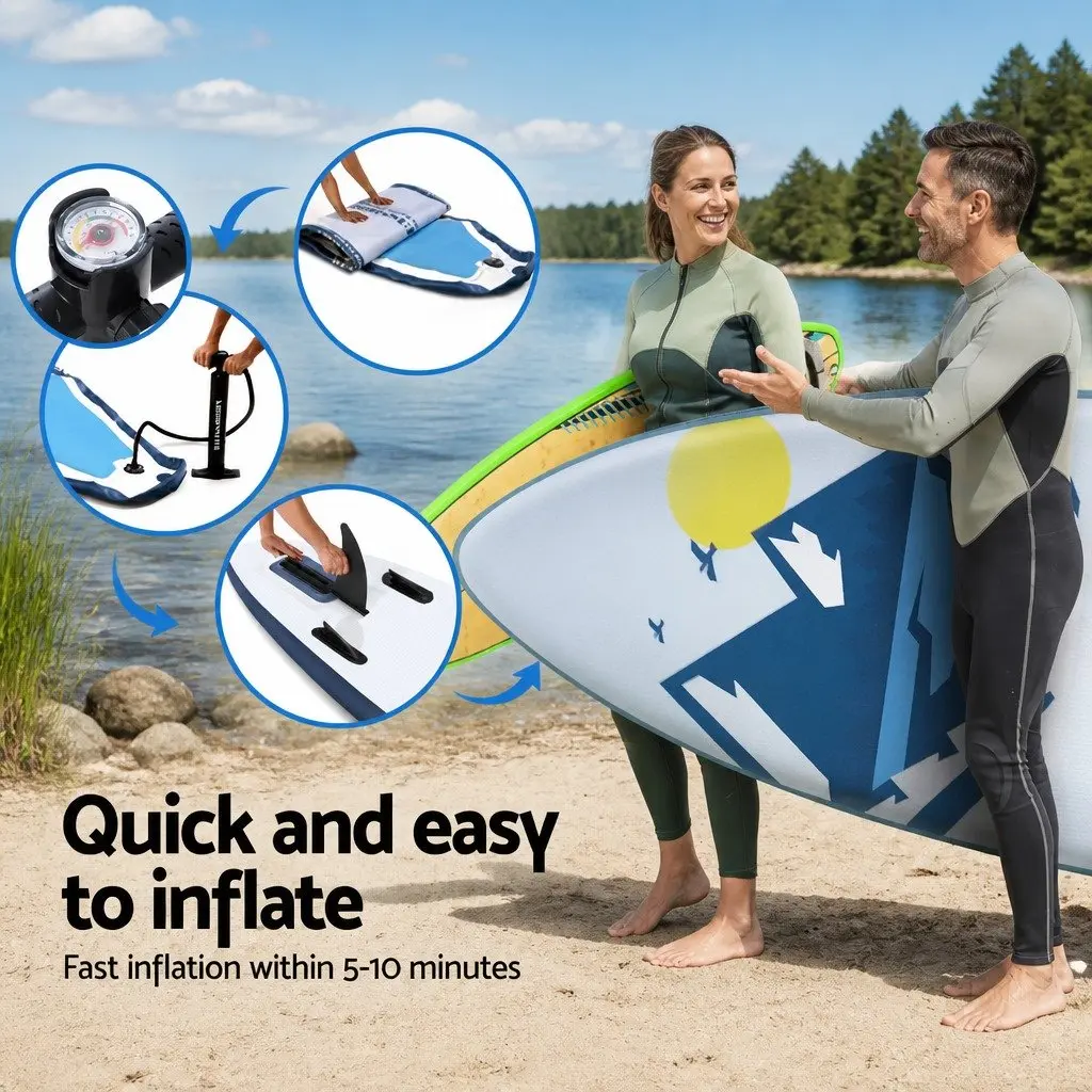 Inflatable Stand Up Paddle Board Drop-Stitch Core 10.6ft Blue