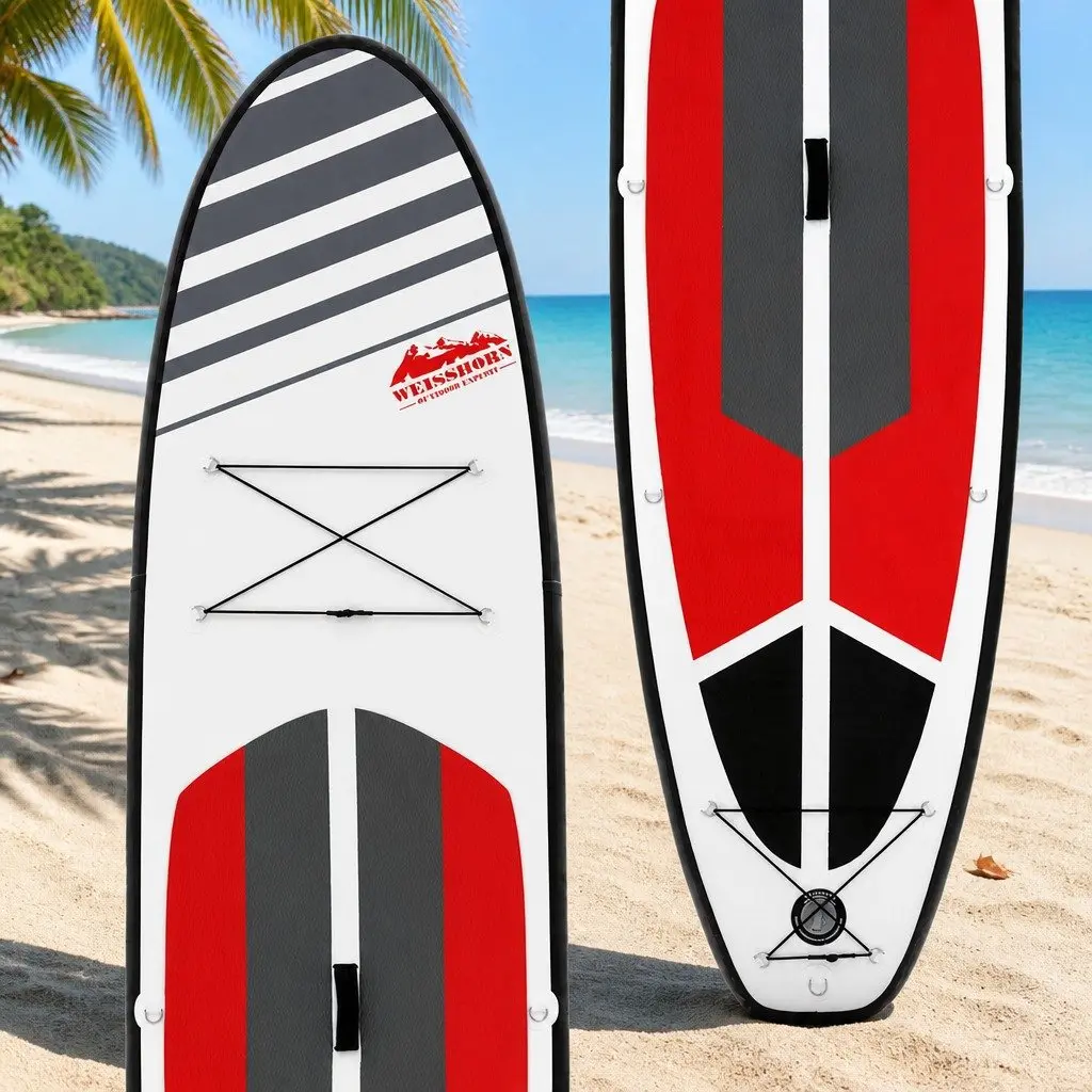 Inflatable Stand Up Paddle Board 11ft Drop Stitch Core Black with Adjustable Paddle Pump Kayak Seat