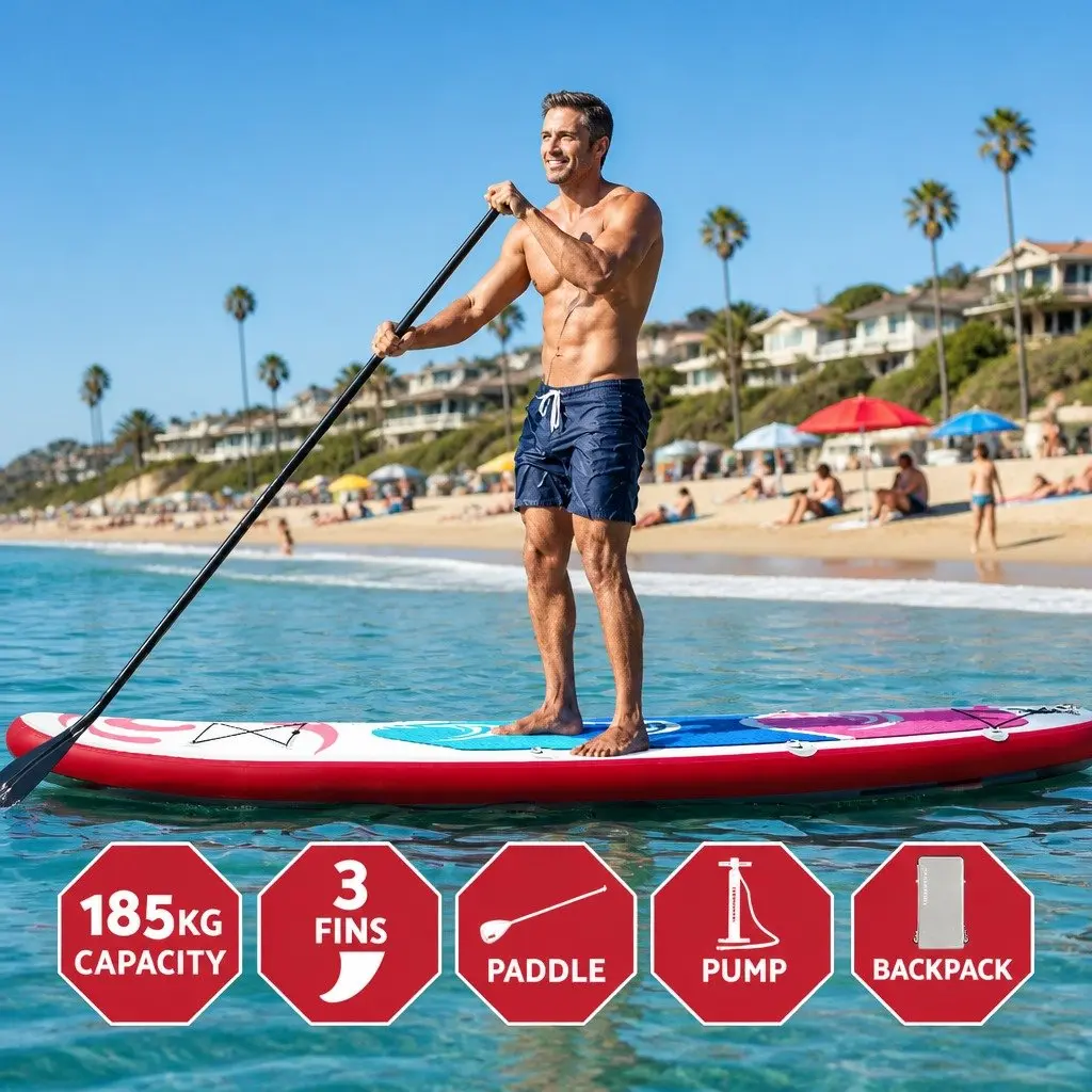 Stand Up Paddle Board Inflatable 11ft Drop-Stitch Core Pink