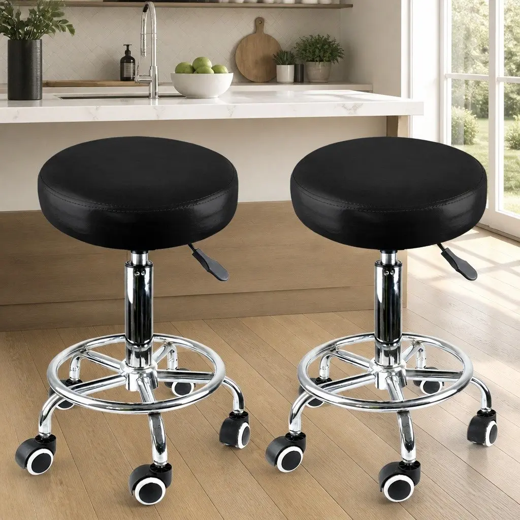 Swivel Bar Stools with Adjustable Height and Chrome Base