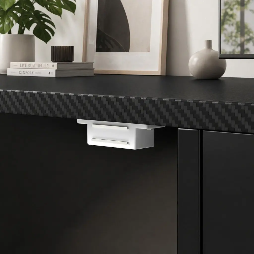 TV Stand Storage Cabinet P2 Particle Board 145x35x52.5cm Black LED Entertainment Unit