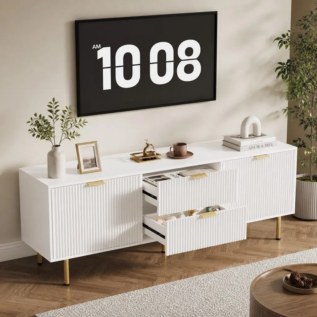 160cm TV Entertainment Unit Cabinet with Storage Doors Sideboard Living Room