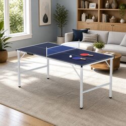 Portable Foldable Blue Table Tennis Table for Home Use
