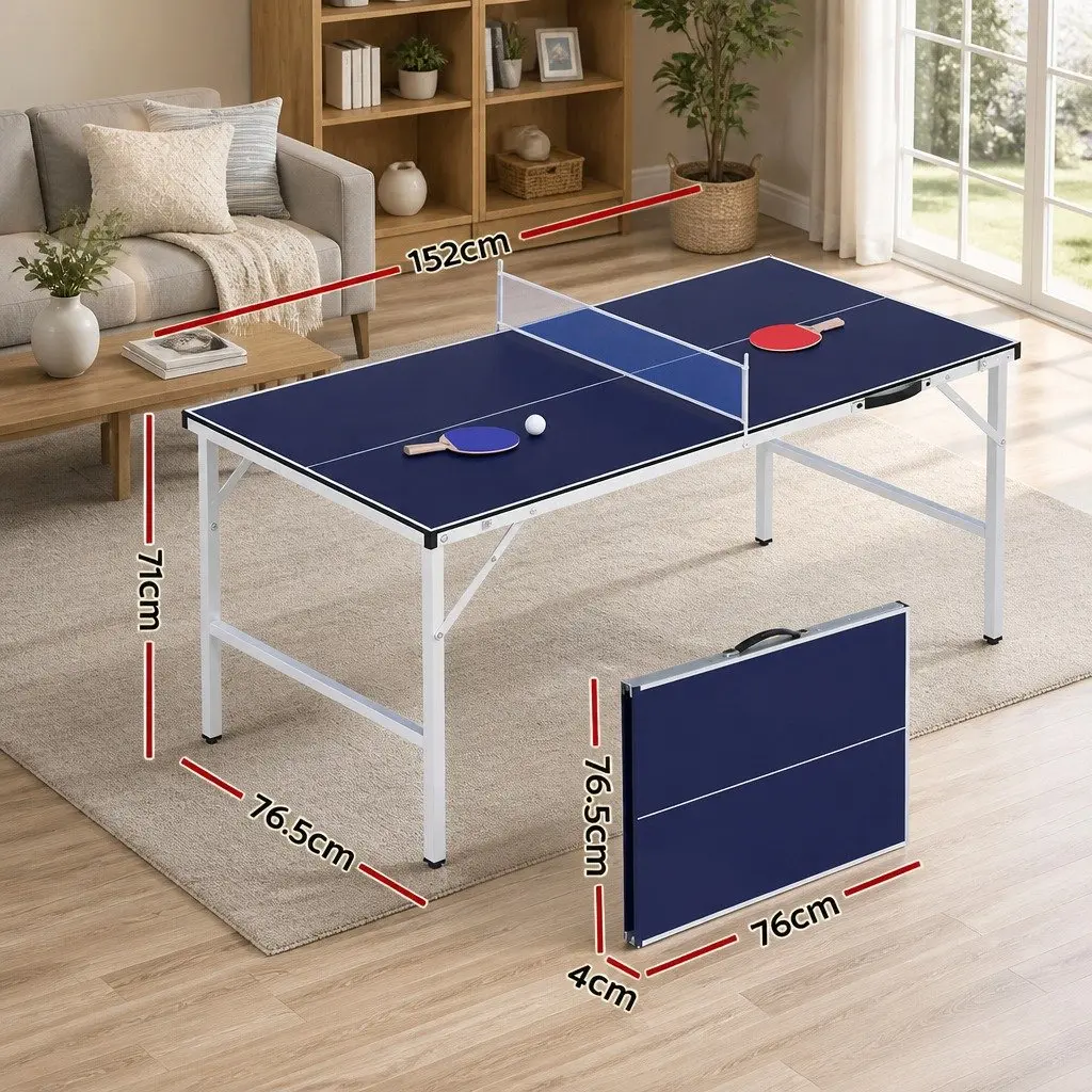 Portable Foldable Blue Table Tennis Table for Home Use