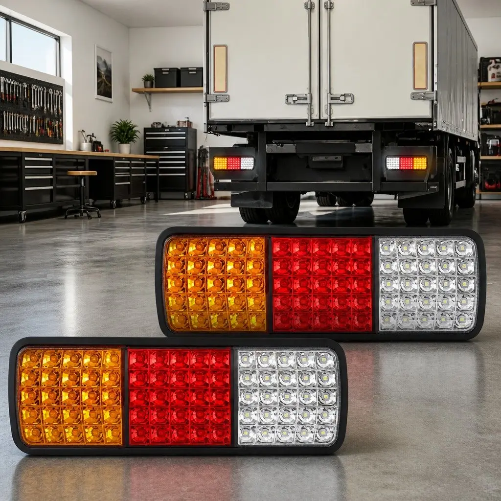 LED Tail Lights Pair with 75 Bright LEDs 12V