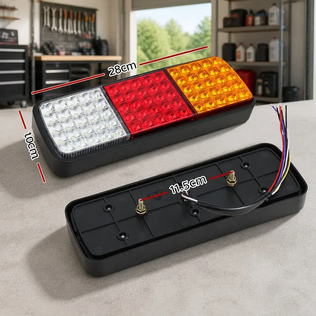 LED Tail Lights Pair with 75 Bright LEDs 12V