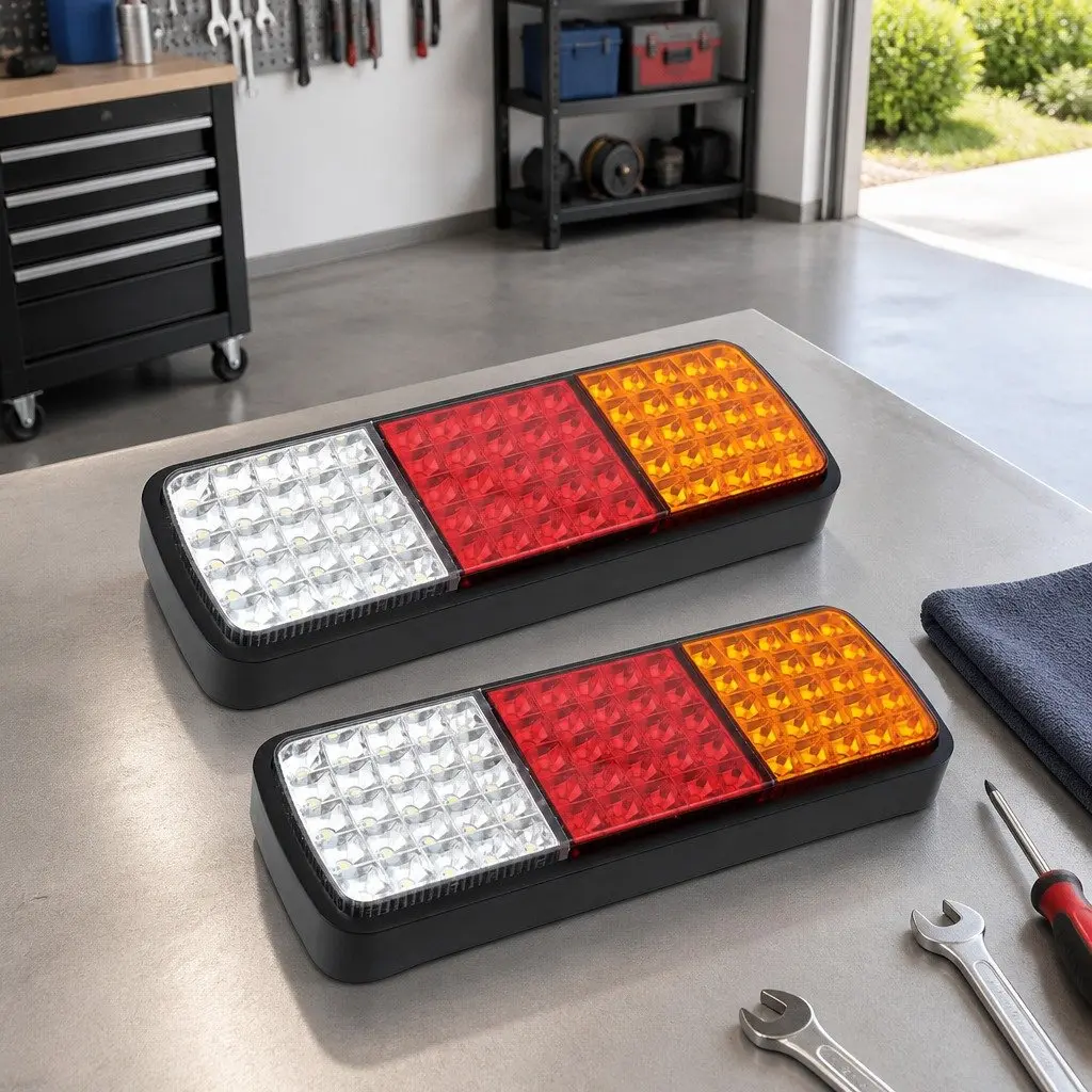 LED Tail Lights Pair with 75 Bright LEDs 12V