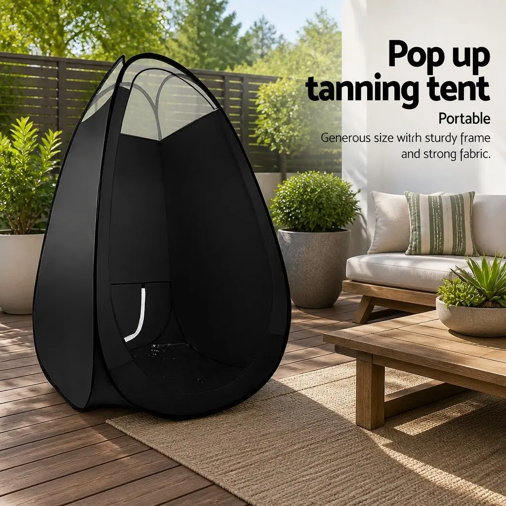 Spray Tanning Tent Portable Self-Erecting Washable Fabric 100 x 100 x 190 cm Black